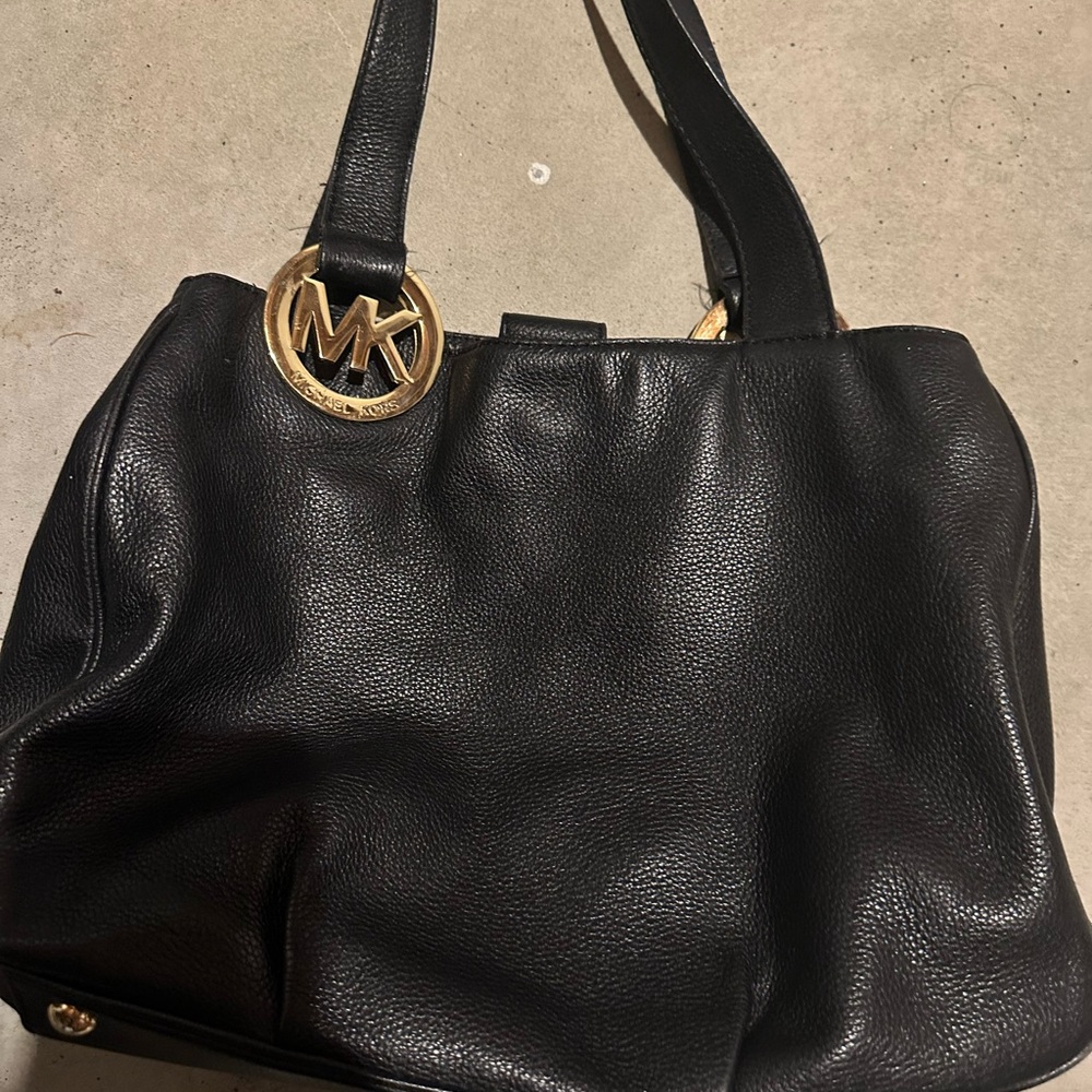 Michael Kors Black Leather Shoulder Bag